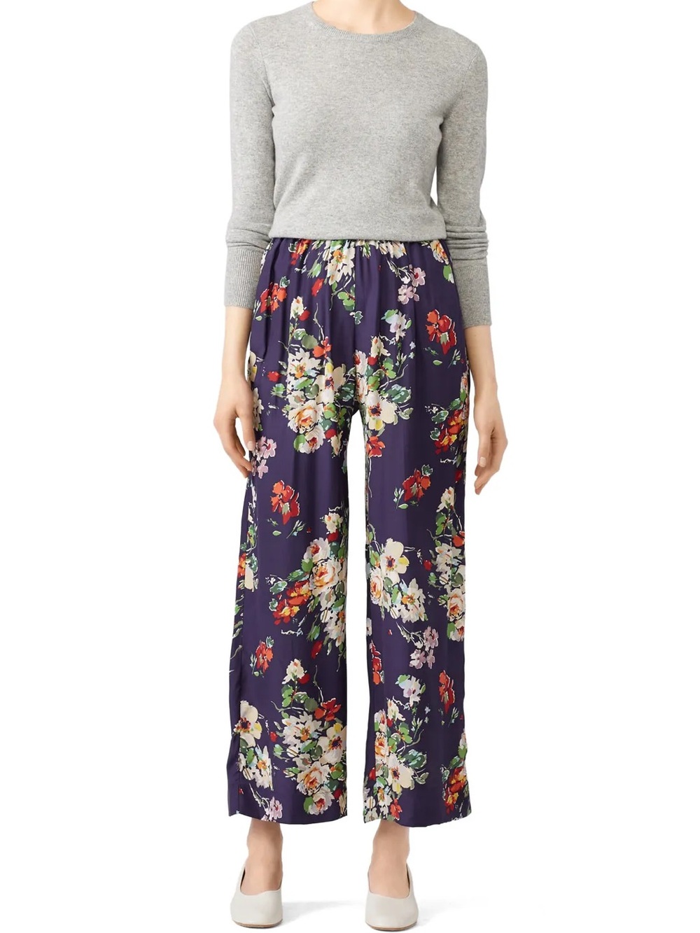 The Great. Chaplin wide leg silk floral pants, size 2(medium)